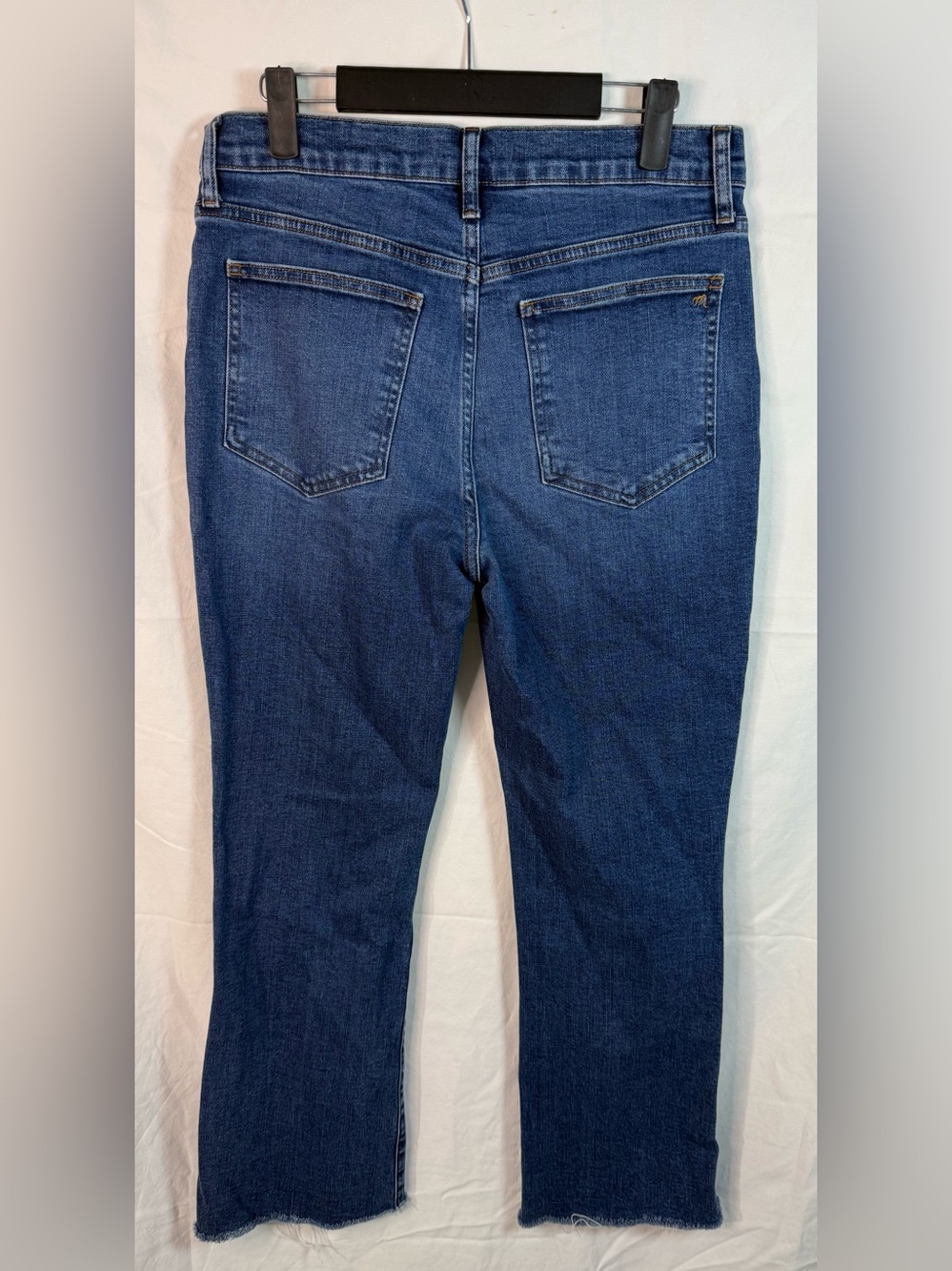 Madewell Mid-Rise Kick Out‎ Jeans Size 29 Raw Hem Cropped Flare Blue Denim - Picture 3 of 8